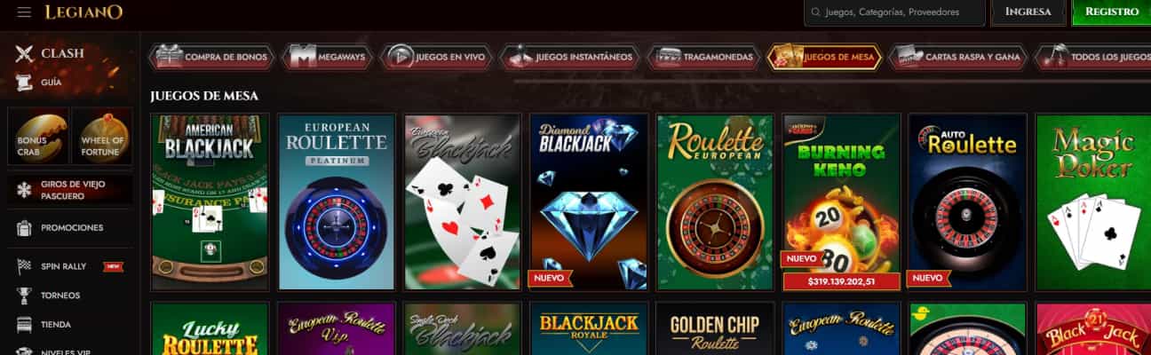 Legiano sección de mesas 