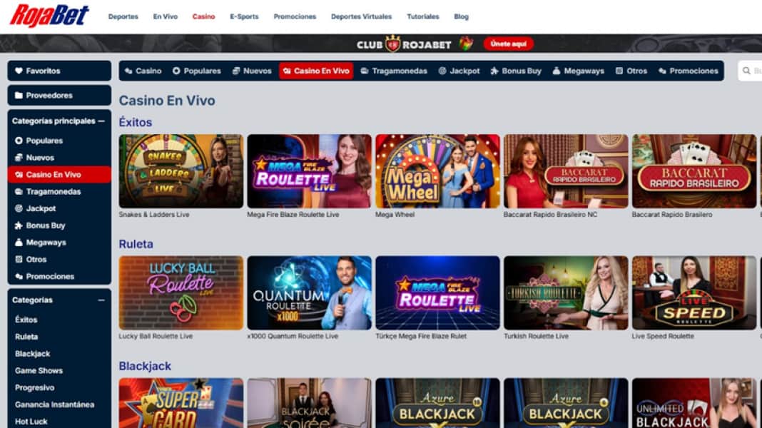 Rojabet mesas en vivo