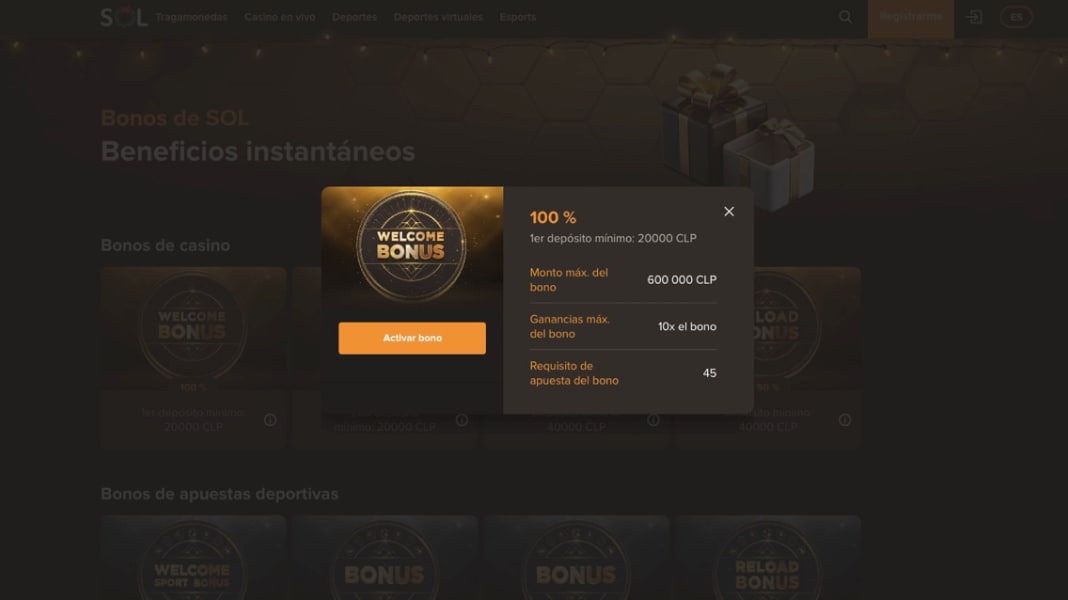 Sol bonos y promociones